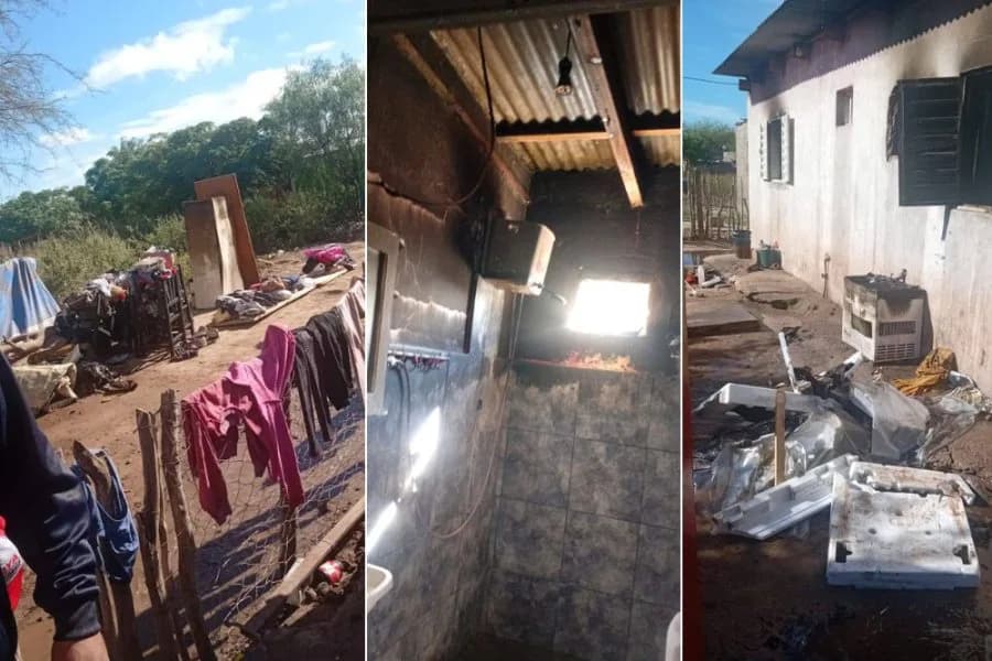 El fuego destruyó la casa de una familia santiagueña por un accidente con un encendedor