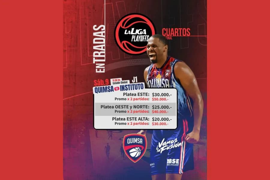 Quimsa confirmó el precio de las entradas y el cronograma de venta para los cuartos de final frente a Instituto