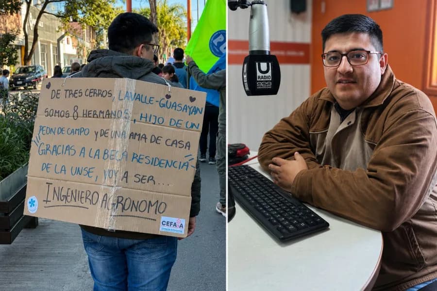 La historia de Nahuel, el joven santiagueño que emocionó en la marcha universitaria