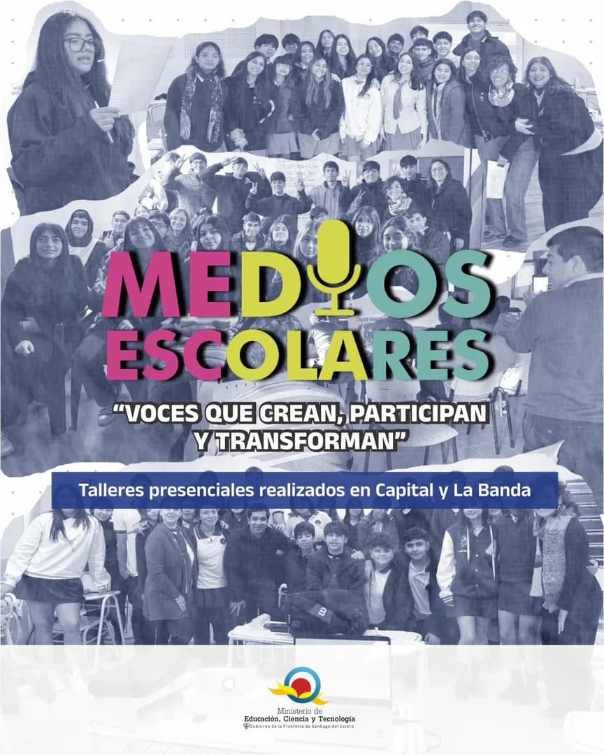 Impulso a la comunicación joven: el Programa de Medios Escolares dictó talleres presenciales en la Capital y La Banda