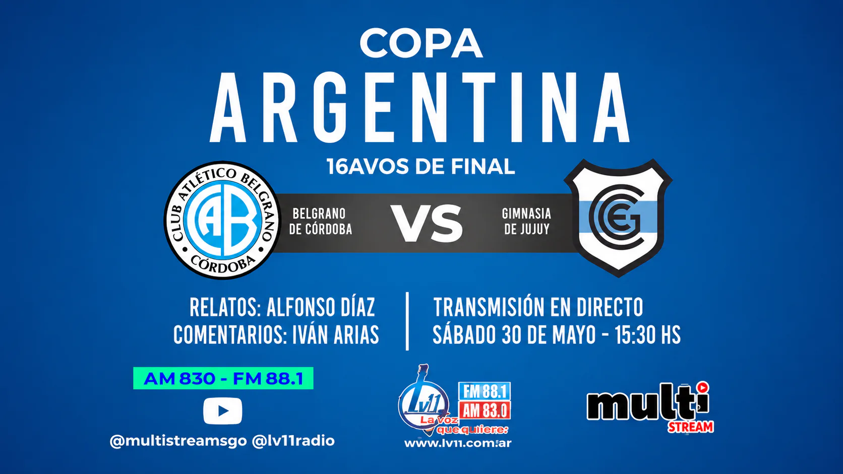 Gimnasia de Jujuy vs. Belgrano por la Copa Argentina: horario, formaciones y cómo seguirlo por LV11
