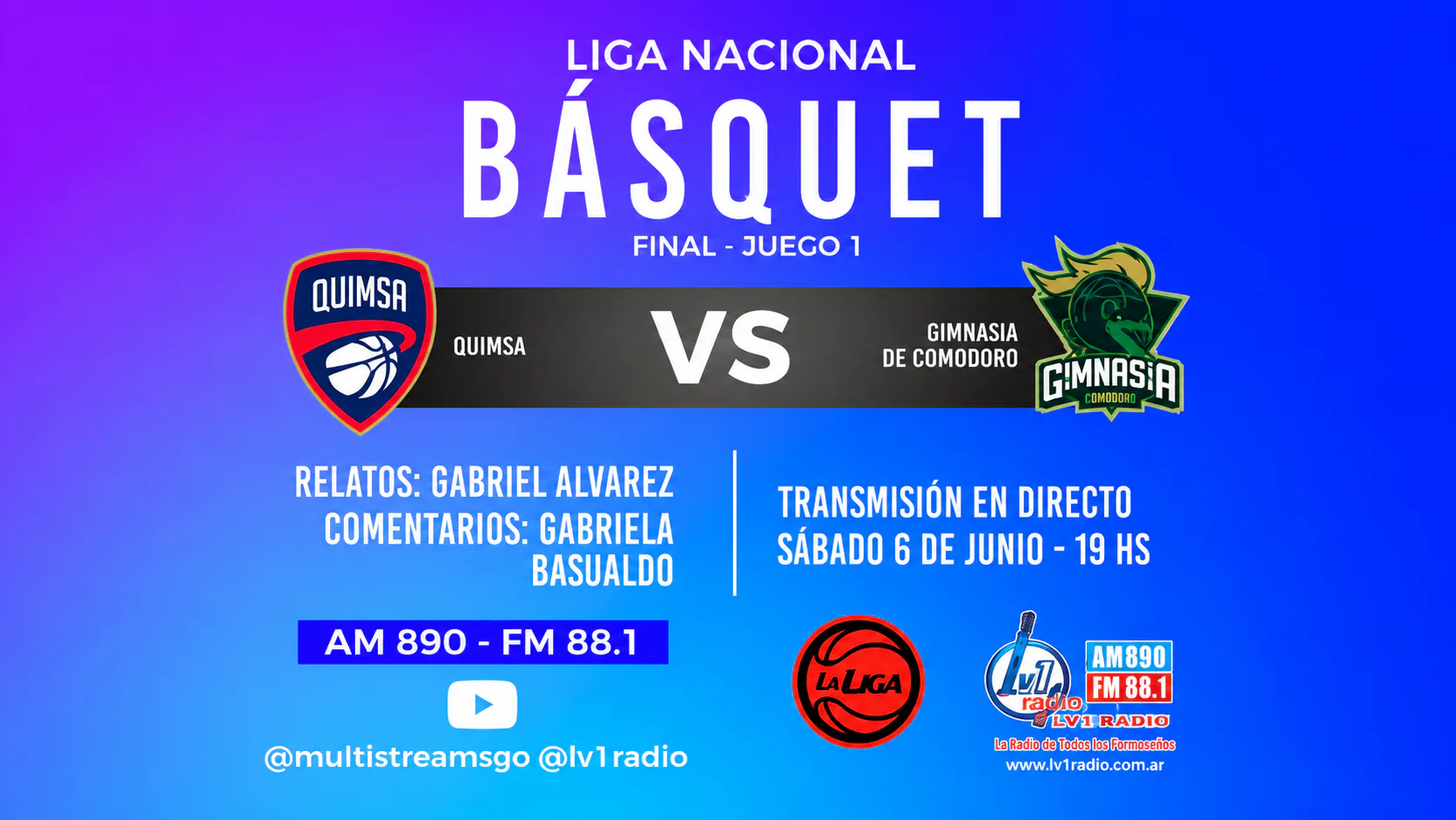 Quimsa y Gimnasia ponen en marcha la serie por el título con transmisión de Radio LV11
