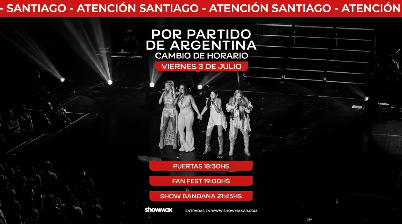 Bandana reprograma el horario de su show en Santiago del Estero y suma un "Fan Fest" para alentar a la Selección