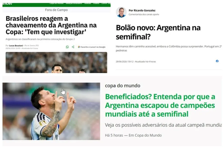 Debate en el Mundial: Medios deportivos de Brasil analizan el cuadro de la Selección Argentina y el fixture del torneo