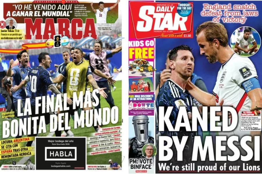 La prensa europea se rinde ante la remontada argentina y palpita una final "monumental" contra España