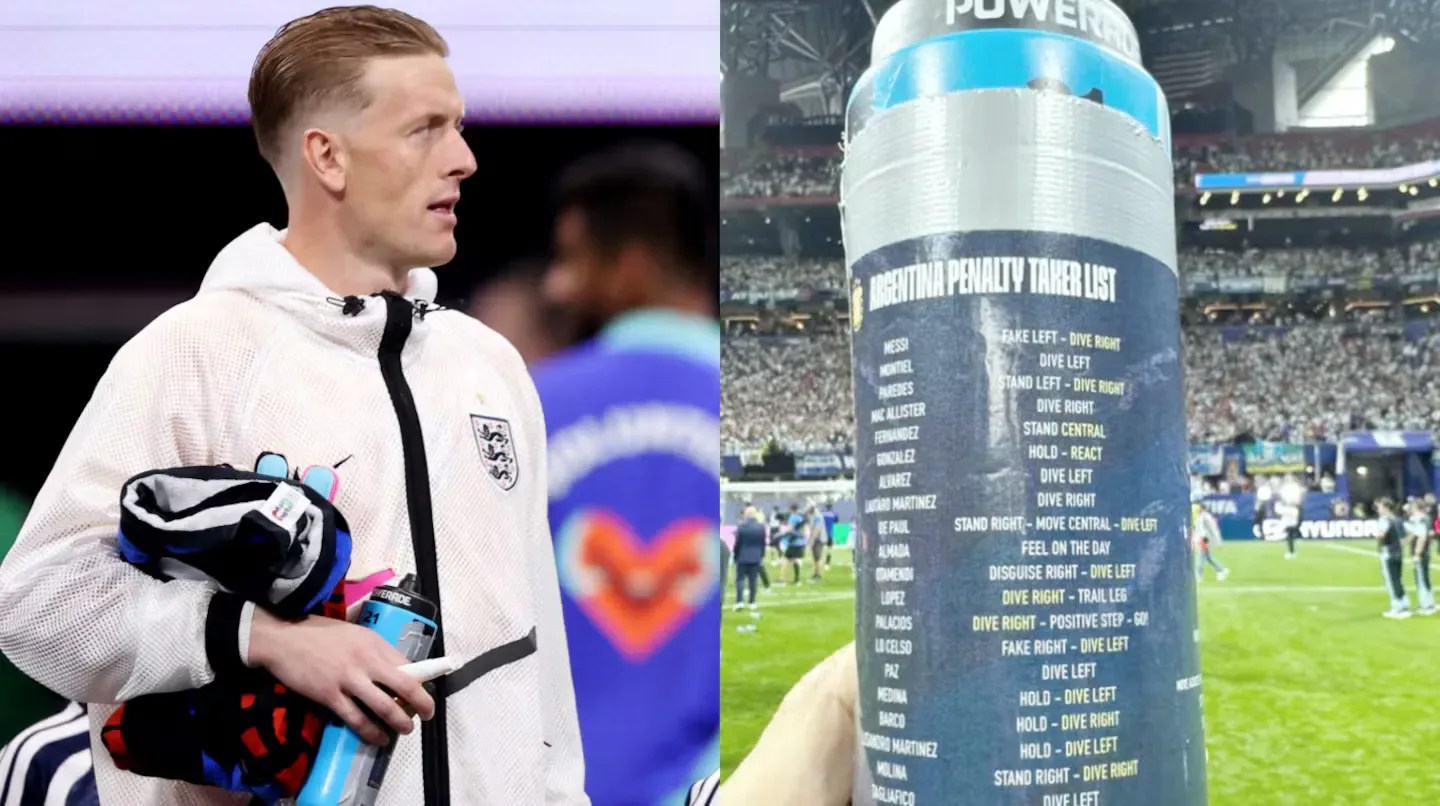 La botellita de Pickford: el insólito "machete" que causó risas en la Selección Argentina