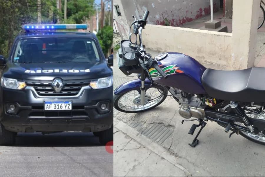 Barrio Newbery: escapó por los techos al ver a la Policía, pero lo atraparon con dosis de cocaína y una moto robada