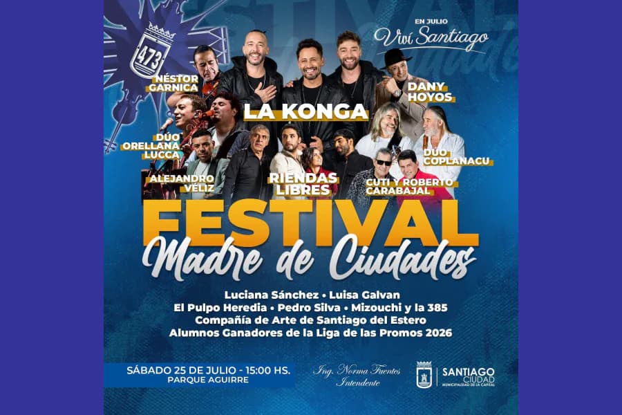 La Municipalidad de la Capital presentó la grilla del Festival Madre de Ciudades con La K'onga como show central