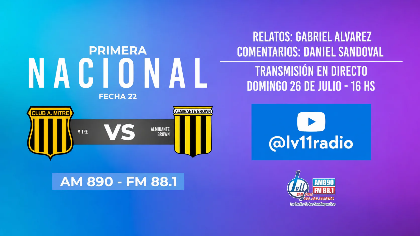 Mitre busca otro triunfo y Radio LV11 lo transmite en vivo