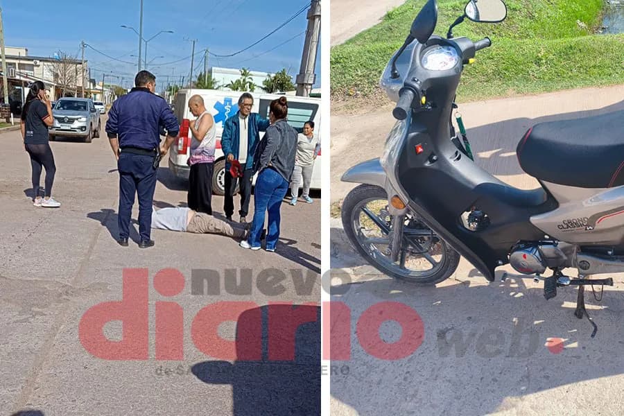 Un motociclista fue hospitalizado tras sufrir un violento accidente en la ciudad de Bandera