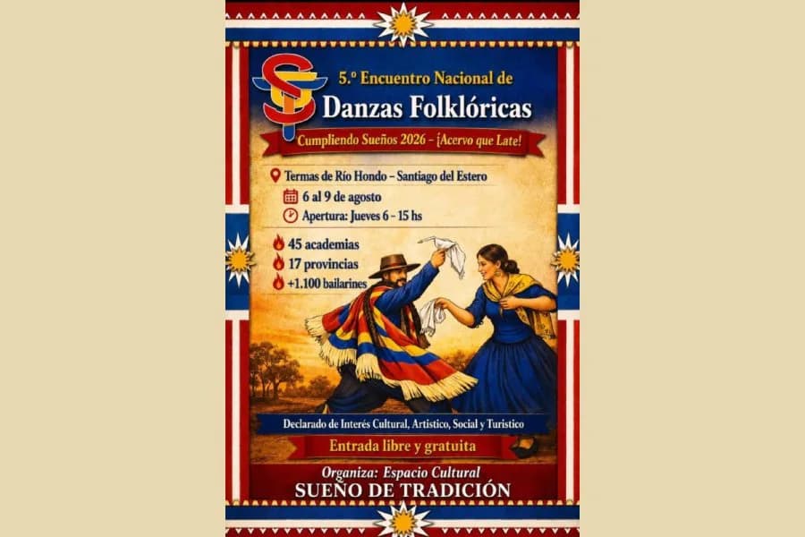 Las Termas de Río Hondo recibirá a más de 1.100 bailarines en el 5º Encuentro Nacional de Danzas Folklóricas