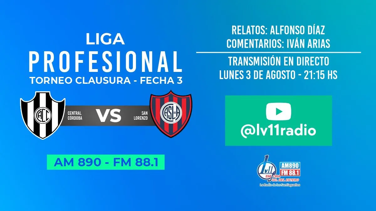 Esta noche, Central Córdoba va por su primer triunfo y lo vivís por Radio LV11