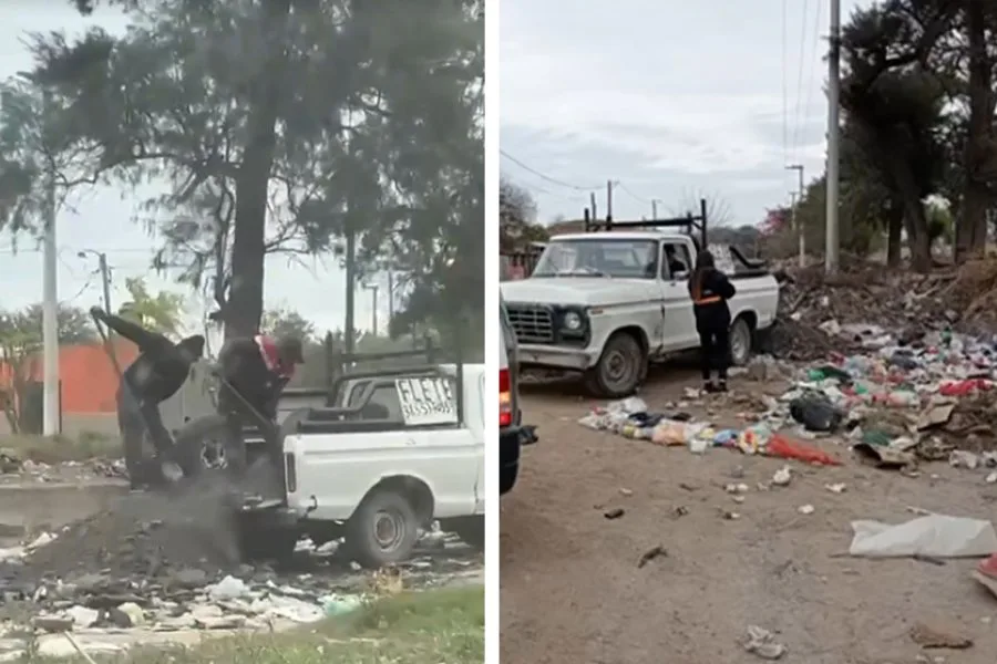 Multarán a un fletero filmado arrojando basura y escombros en La Banda