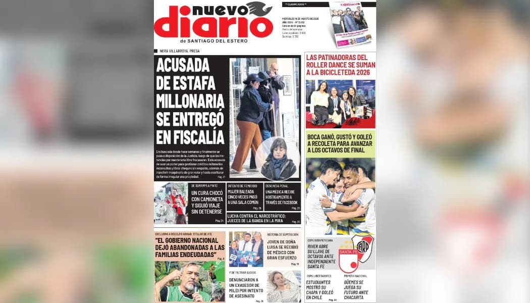 Nuevo Diario ya tiene su edición de este miércoles: las noticias que son tapa