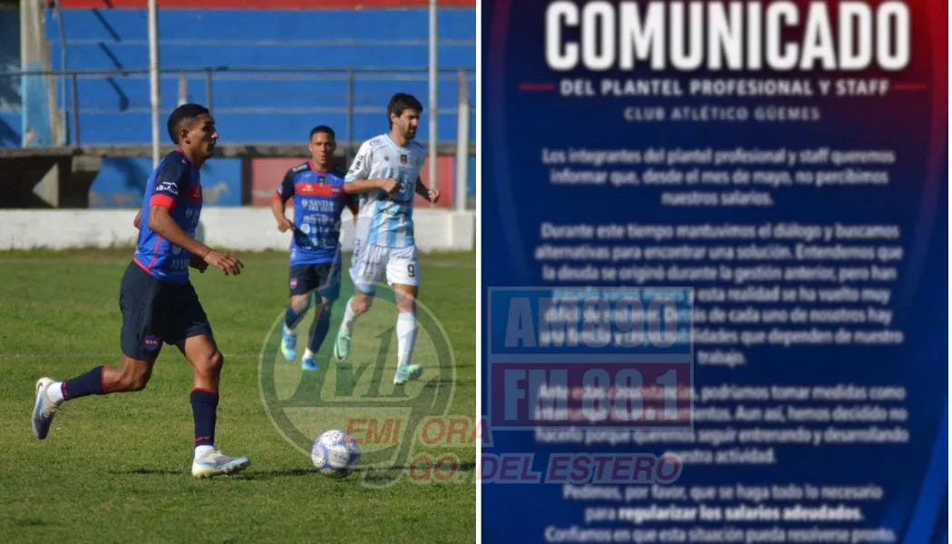 El plantel de Güemes hizo pública una deuda salarial que arrastra desde mayo