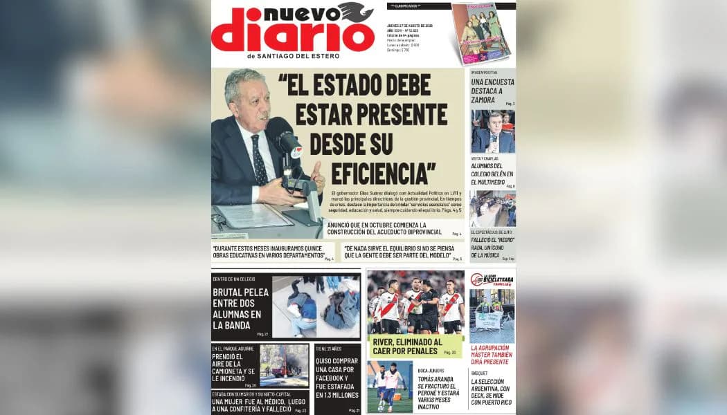 La edición 12.620 de Nuevo Diario llega con toda la actualidad de Santiago