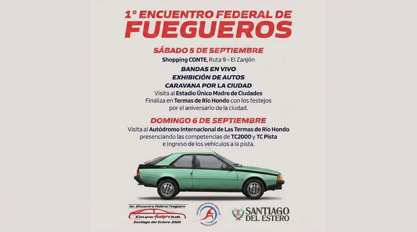 Santiago del Estero será sede del 1° Encuentro Federal de Fuegueros del País este 5 y 6 de septiembre