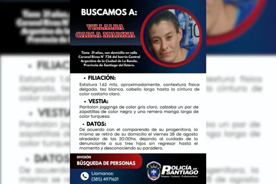 Salió de su casa y no regresó: urgente búsqueda de una mujer en Santiago