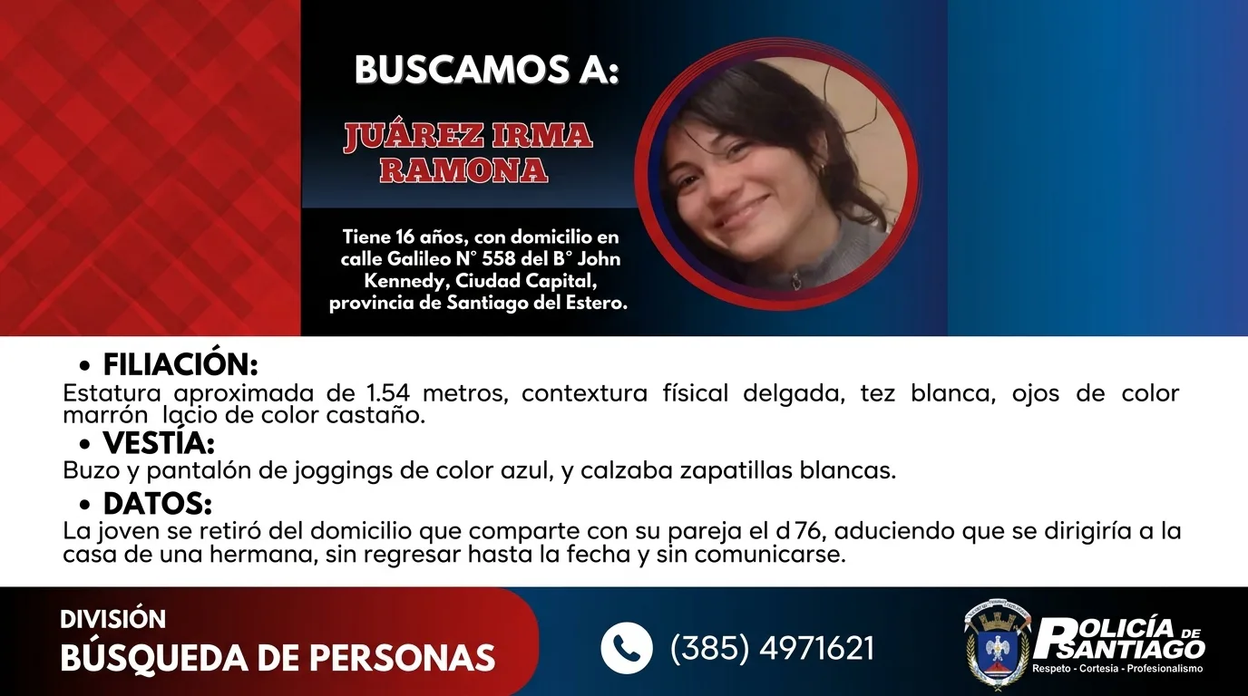 Intensa búsqueda de una menor de 16 años desaparecida en el barrio John Kennedy