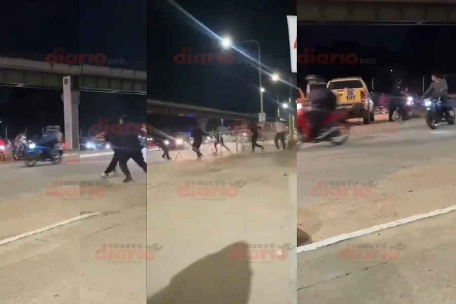 Video | Caos en la Costanera: motociclistas escaparon de un control y dejaron vallas tiradas