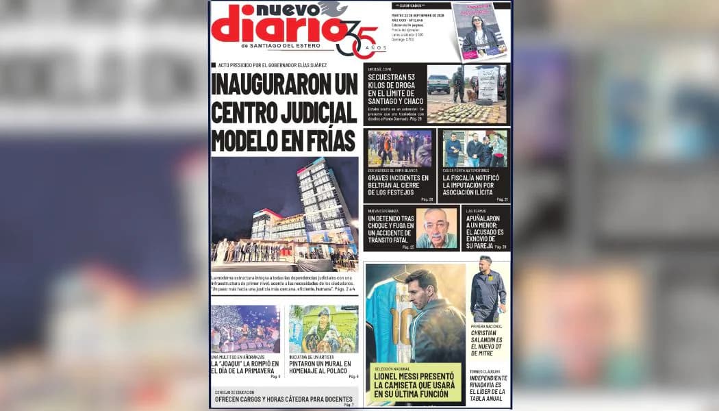 Nuevo Diario presenta su edición Nº 12.646: las noticias que marcan este martes