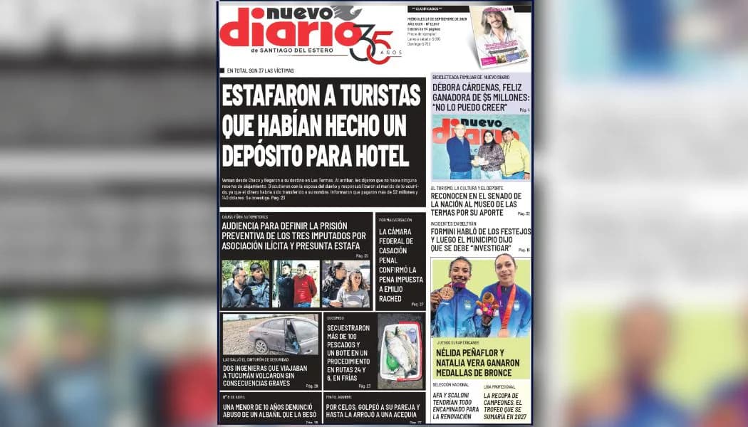 Miércoles con Nuevo Diario: ya podés conseguir la edición Nº 12.647
