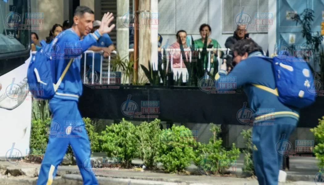 Di María ya está en Santiago: Rosario Central llegó para disputar la gran final