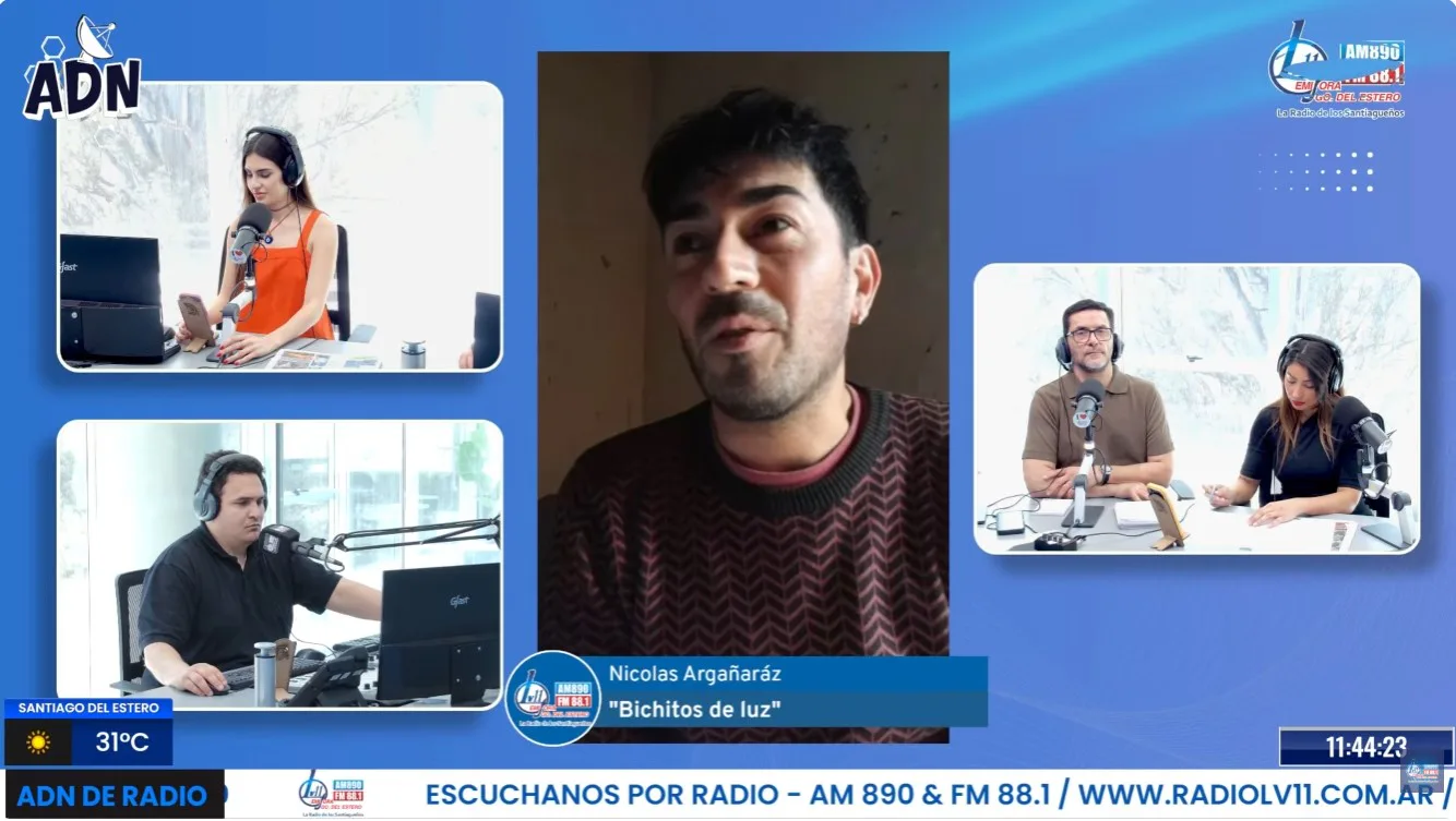 Nicolás Argañaraz presentó en LV11 “Bichitos de Luz”, la nueva chacarera junto a Raly Barrionuevo