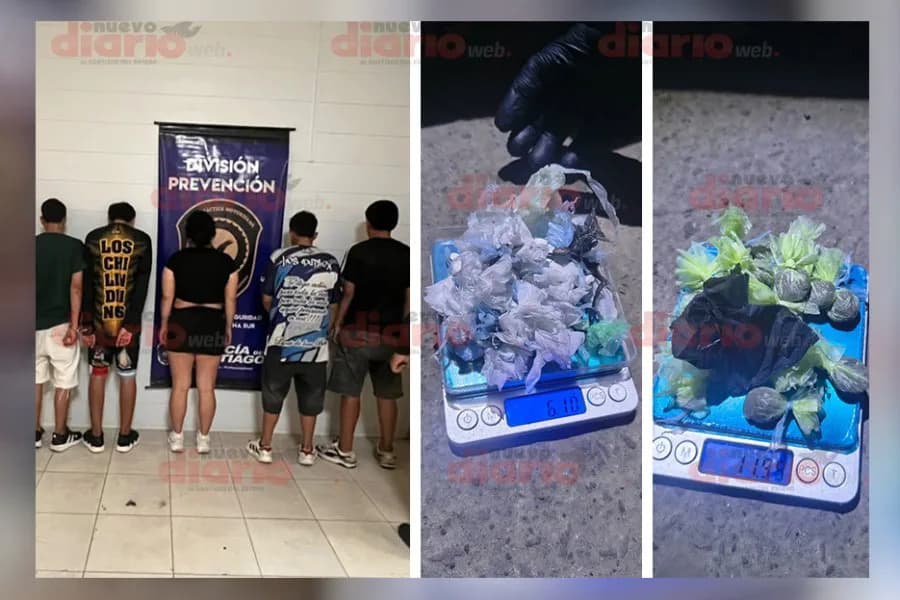 Una billetera escondía 67 envoltorios: cinco jóvenes fueron aprehendidos en una plaza