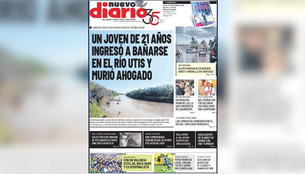 Ya salió Nuevo Diario: las noticias que marcan este lunes en Santiago