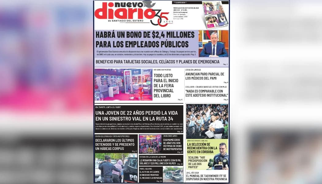 La Feria del Libro, los bonos y la Selección: todo en el Nuevo Diario de este miércoles