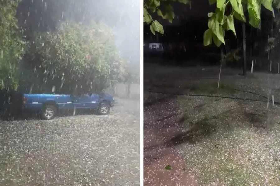 Videos impactantes: así fue la granizada que sorprendió a Fernández y Beltrán