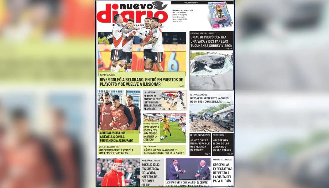 Todo lo que tenés que saber este lunes está en la nueva edición de Nuevo Diario