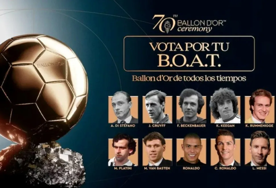 Lionel Messi y Cristiano Ronaldo compiten en una votación especial del Balón de Oro al mejor de la historia