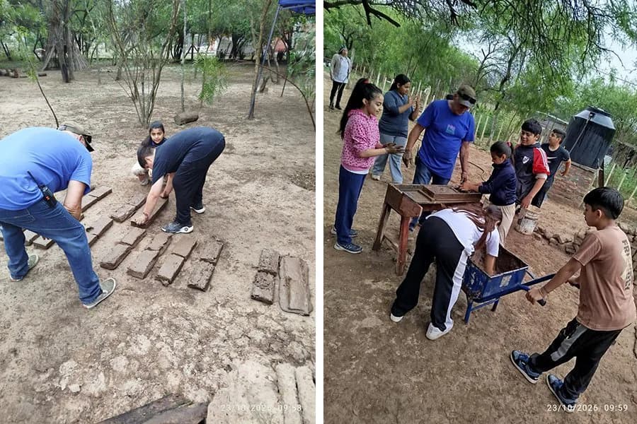Una experiencia que despertó la curiosidad: estudiantes fabricaron ladrillos ecológicos