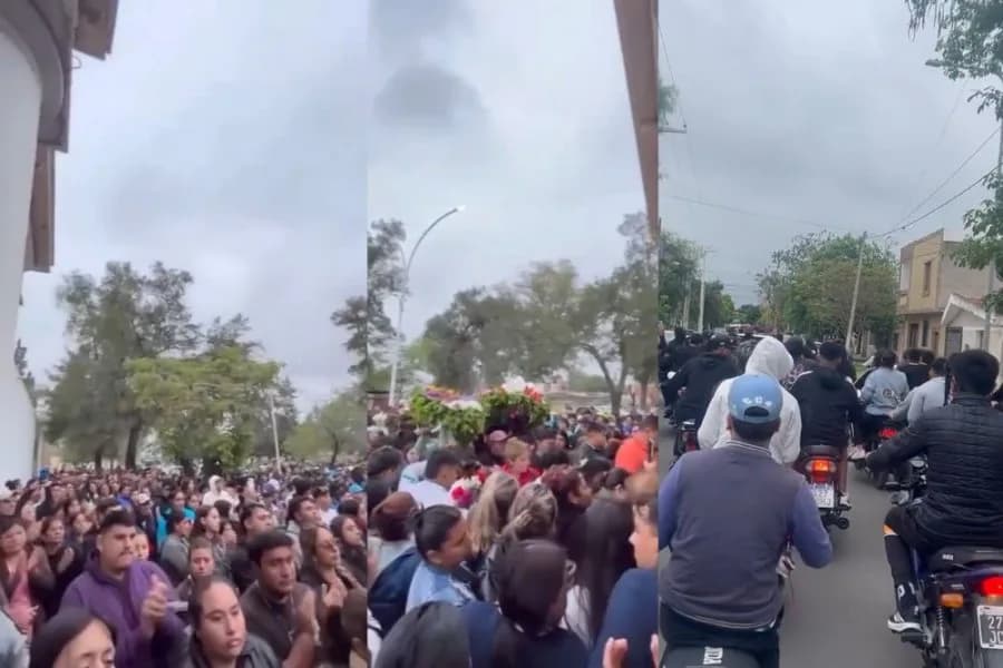 Muestra de profundo dolor en La Banda: una multitud despidió los restos del joven futbolista Ariel Tevez