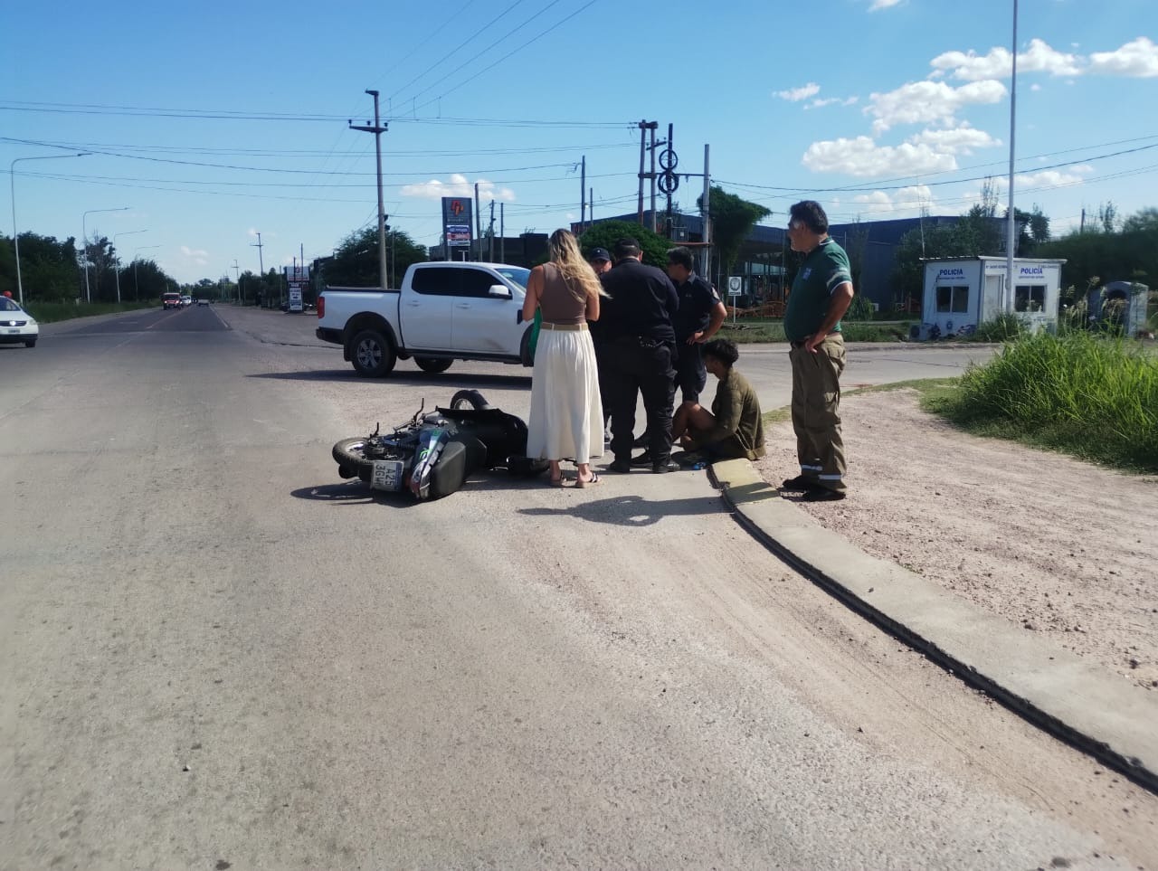 Un motociclista resultó herido tras un choque sobre la Ruta Nacional 9