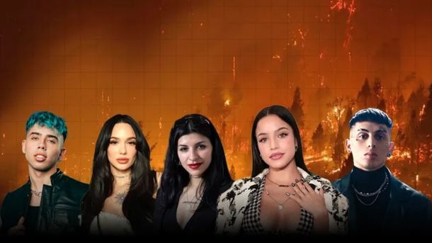 Cazzu, Emilia, La Joaqui, Luck Ra y Khea aportaron fondos para combatir los incendios en Chubut