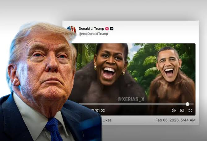 Trump comparte y luego elimina un video que representa a Barack y Michelle Obama como simios
