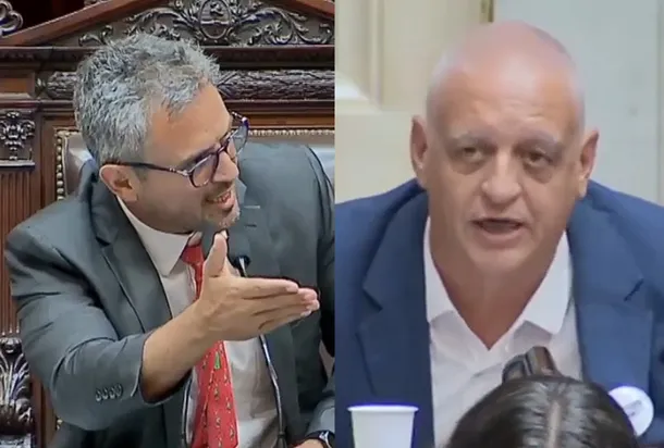 Pietragaglia le dejó cadenas a Menem como protesta por la reforma laboral y el presidente de la Cámara lo increpó