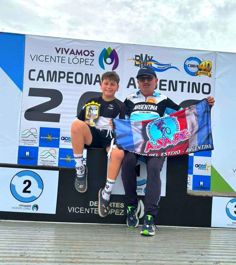 Un joven Santiagueño brilló en el Campeonato Argentino de BMX y se subió dos veces al podio