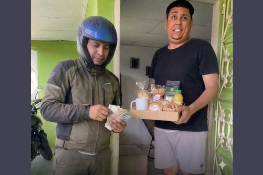 Le mandaron un desayuno sorpresa por el Día del Hombre y le tocó pagarlo porque era con entrega