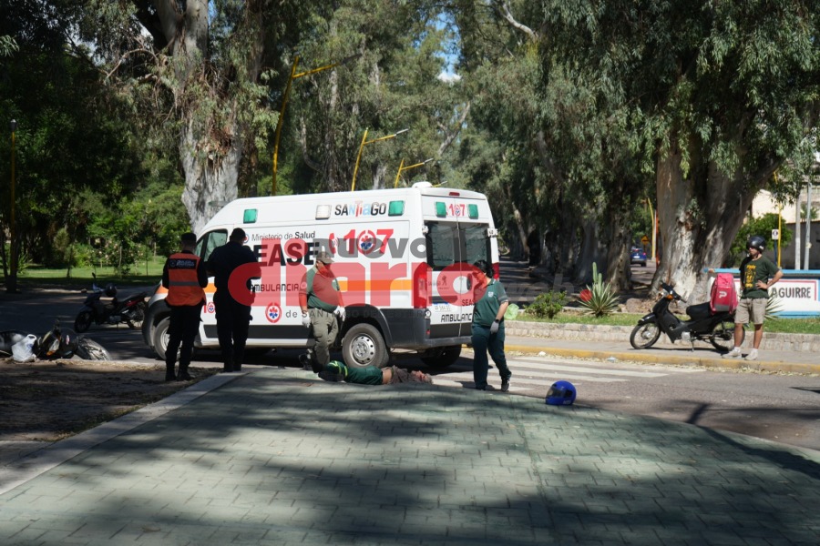 Motociclista resultó herido tras un fuerte derrape en avenida Diego de Rojas