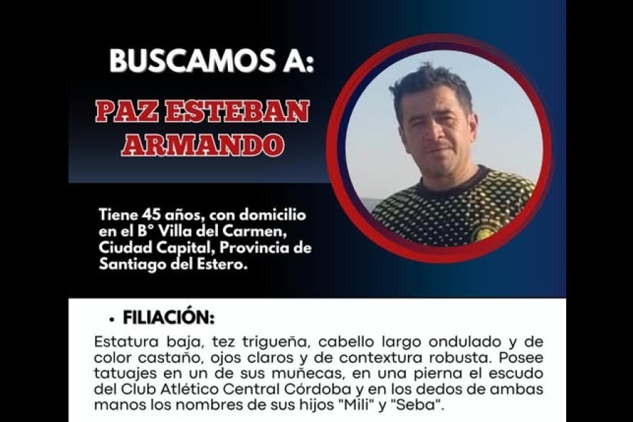 Intensa búsqueda de un hombre desaparecido hace más de una semana en la Capital