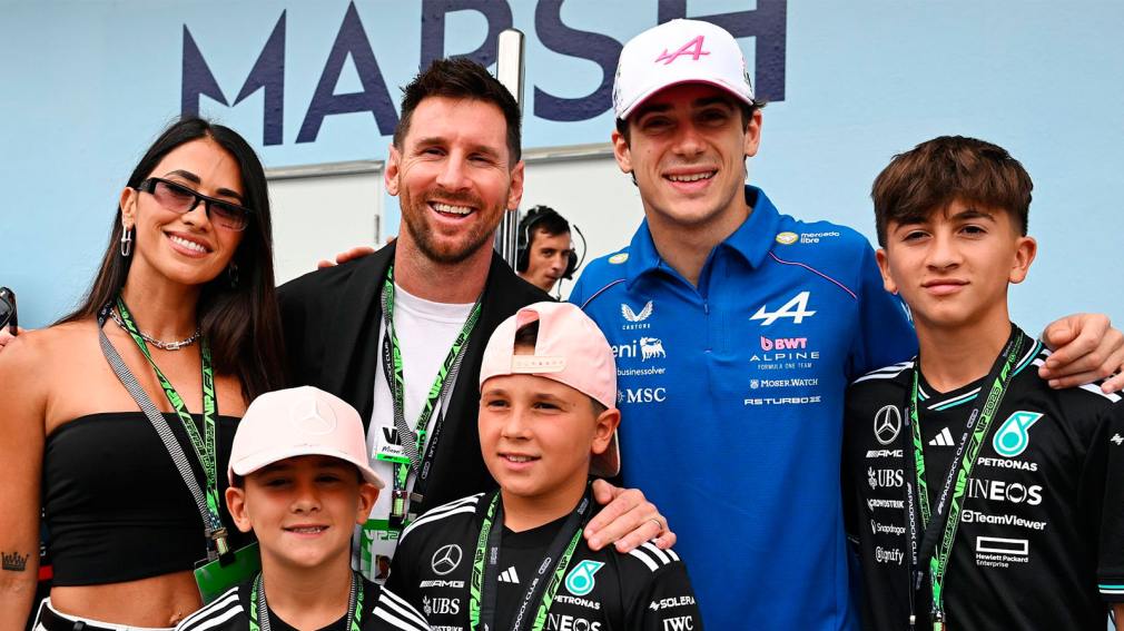 Lionel Messi revolucionó el GP de Miami: el detalle de sus hijos con Mercedes y el blooper de una fanática
